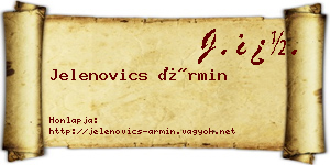 Jelenovics Ármin névjegykártya